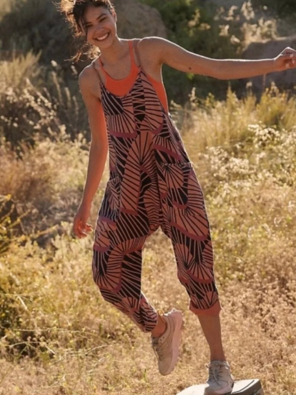 NWT FP Movement Hot shot onesie geometric in Rust & navy